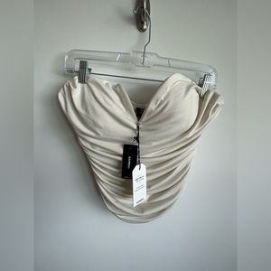Express Body Contour Corset Top in Eggshell White/Cream - Size L NWT